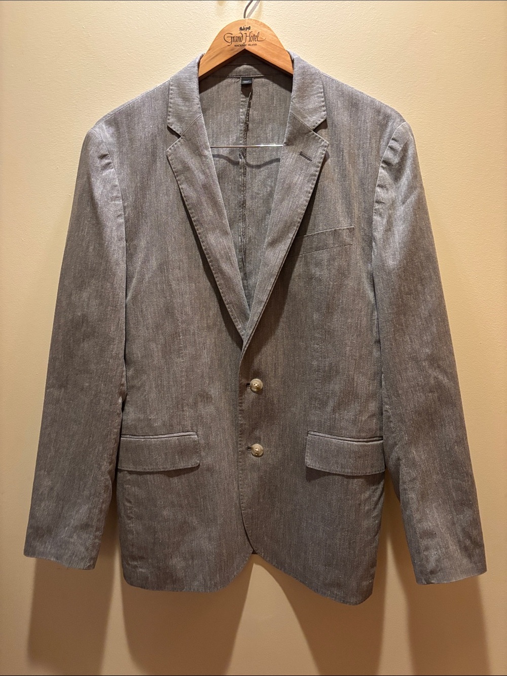 J. Crew Gray Linen-Blend Two-Button Sport Coat